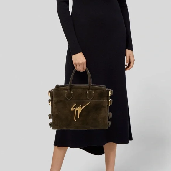 Giuseppe Zanotti Brown/olive Tote Bag with Gold Accent - Picture 8 of 8